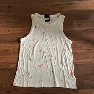 🆕 LUCKY BRAND Tank Top Tropical Print T-Shirt